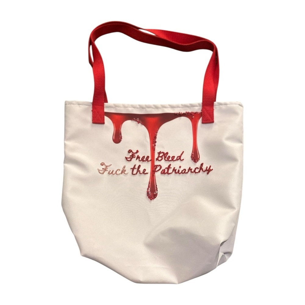 Free Bleed Collection, handmade, hand-beaded tote, o/s